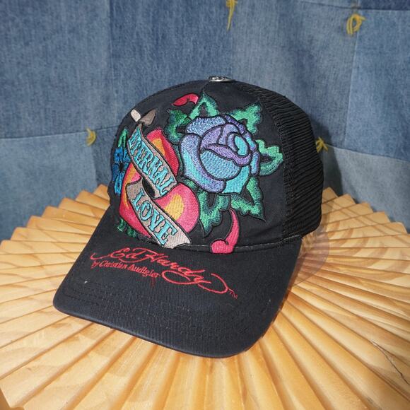 OSFA - Vintage Y2K ed Hardy Christian audigier embroider hat - Picture 2 of 6